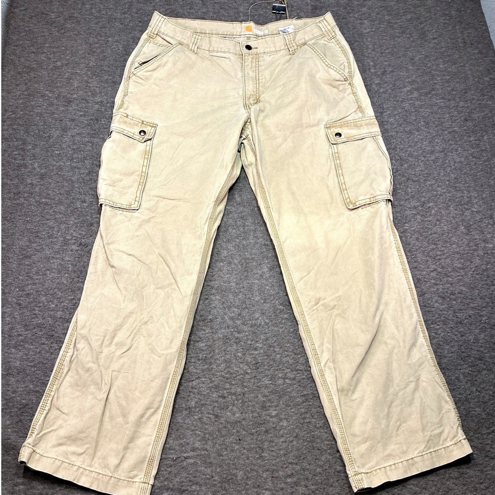 Carhartt Cargo Pants Men's 38x32 Relaxed Fit Khaki Utility Workwear 100272